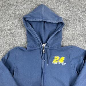 Chase Authentics Hoodie Womens Size L Blue Jeff Gordon #24 NASCAR Zip Up Jacket